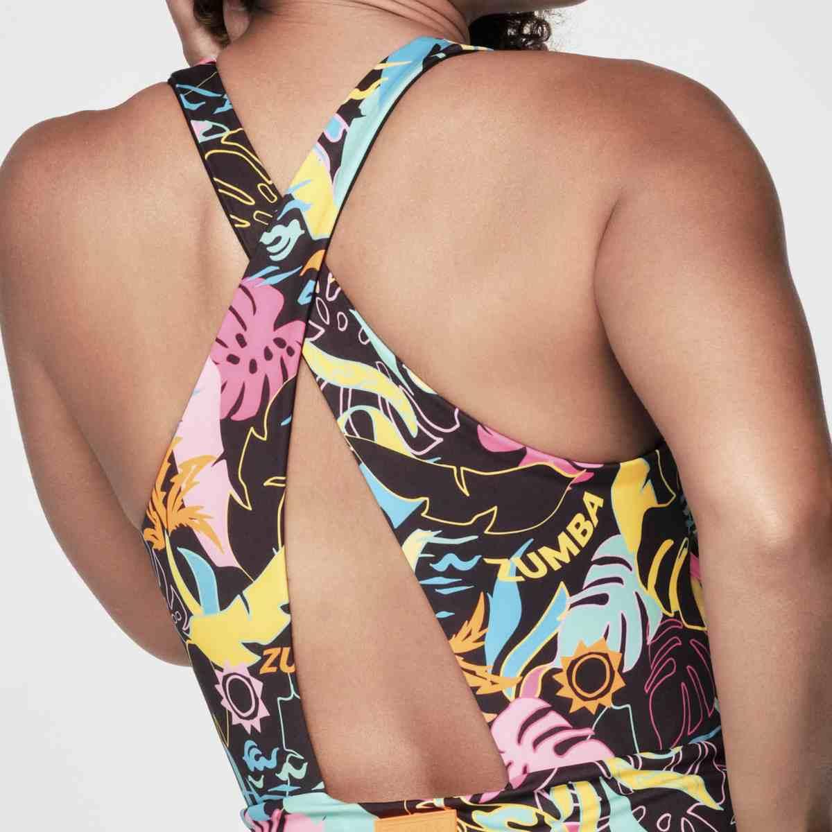 Zumba Palm Party Bodysuit Skort Dress