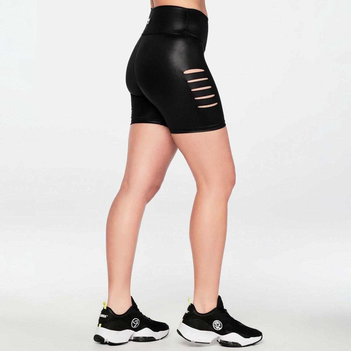 Zumba High Waisted Slashed Biker Shorts
