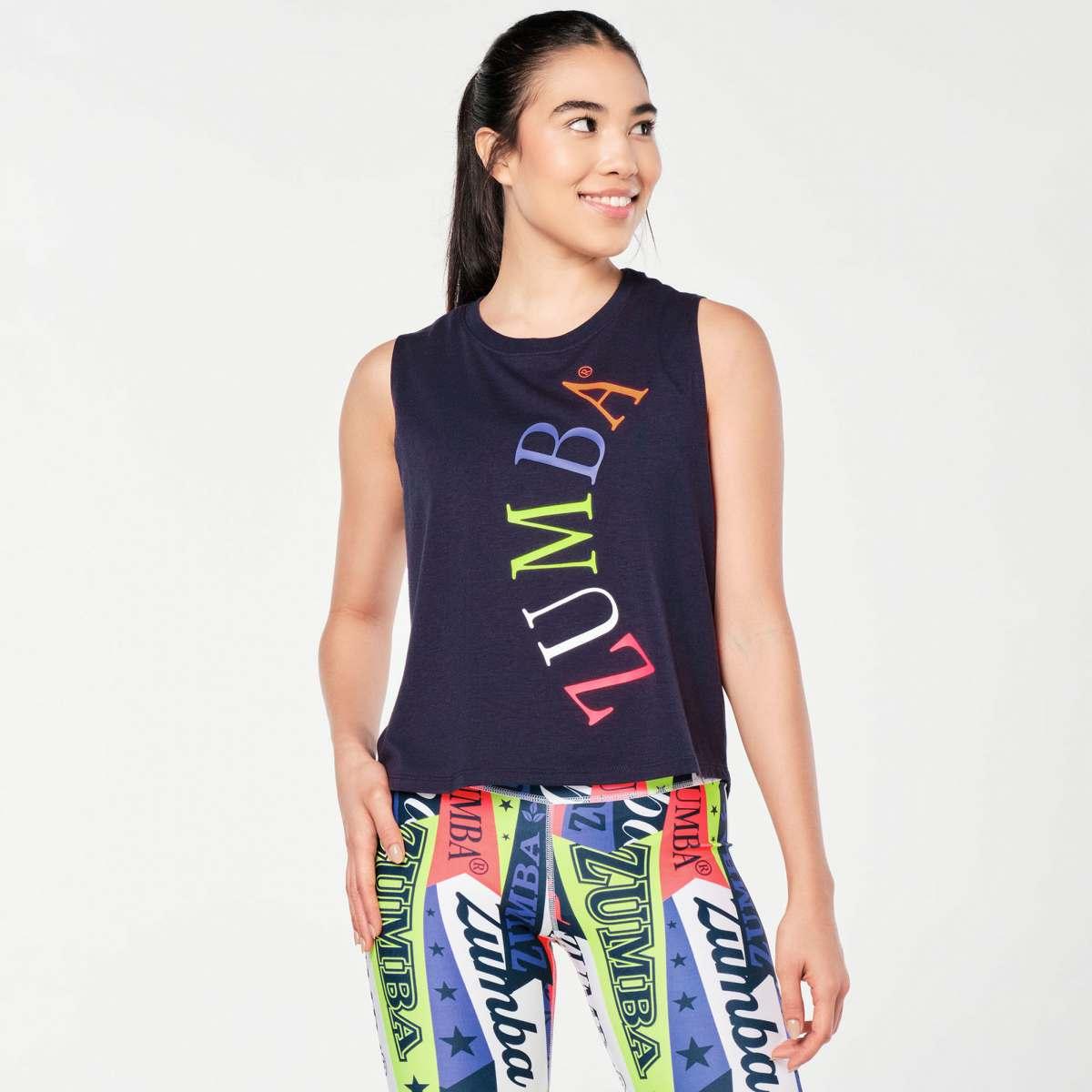 Zumba Prep Loose Muscle Tank - Let's Go Indigo