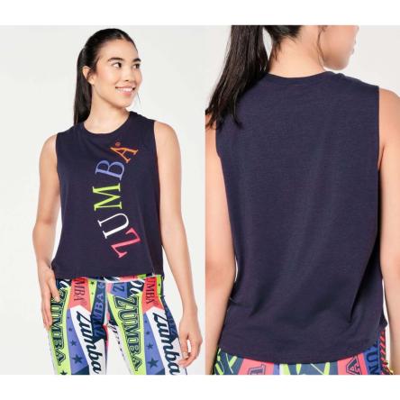 Zumba Prep Loose Muscle Tank - Let's Go Indigo