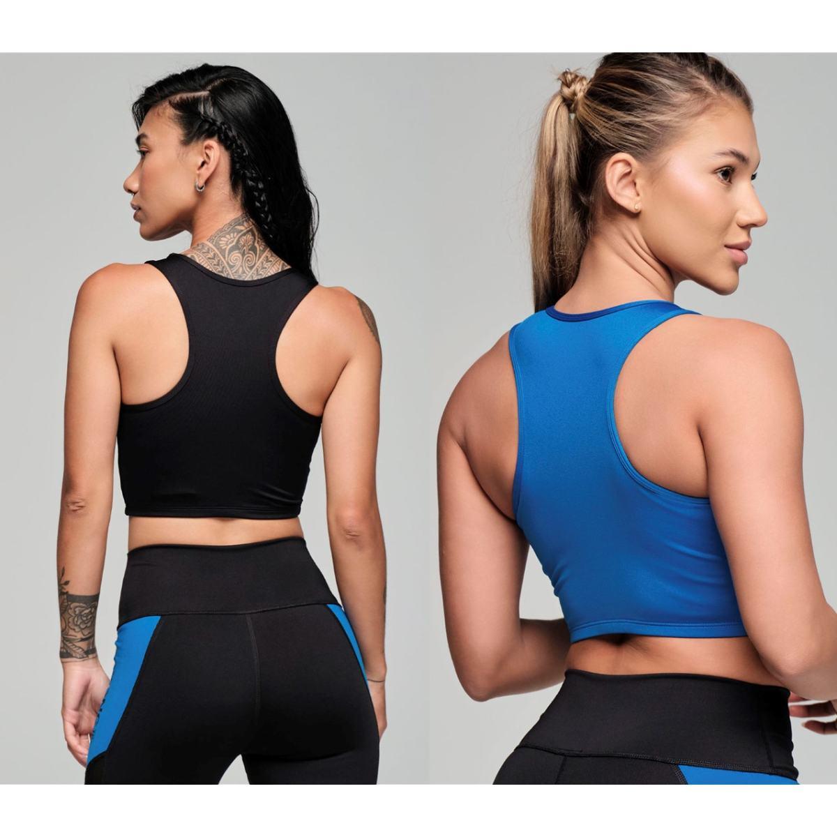 Strong ID Electric High Neck Mid Crop Tank - Bold Black