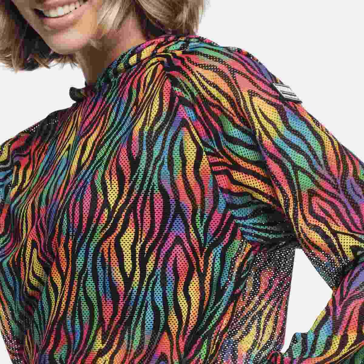Funscape Crop Mesh Pullover Hoodie