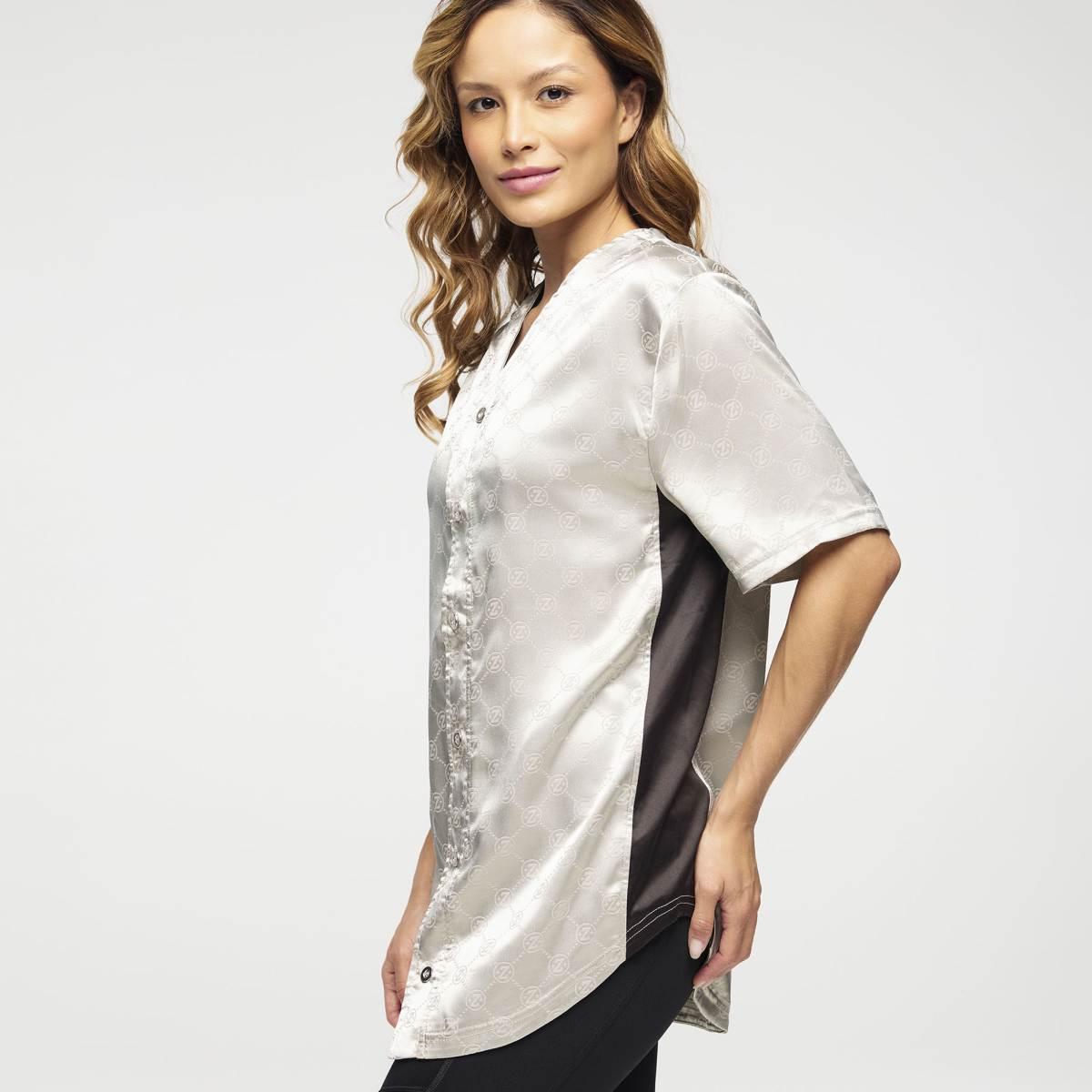 Zumba Runway Baseball Button Up Jersey - Gold
