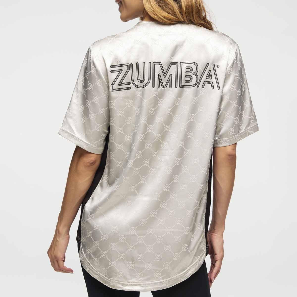 Zumba Runway Baseball Button Up Jersey - Gold