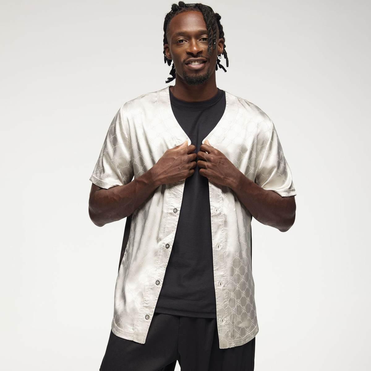 Zumba Runway Baseball Button Up Jersey - Gold