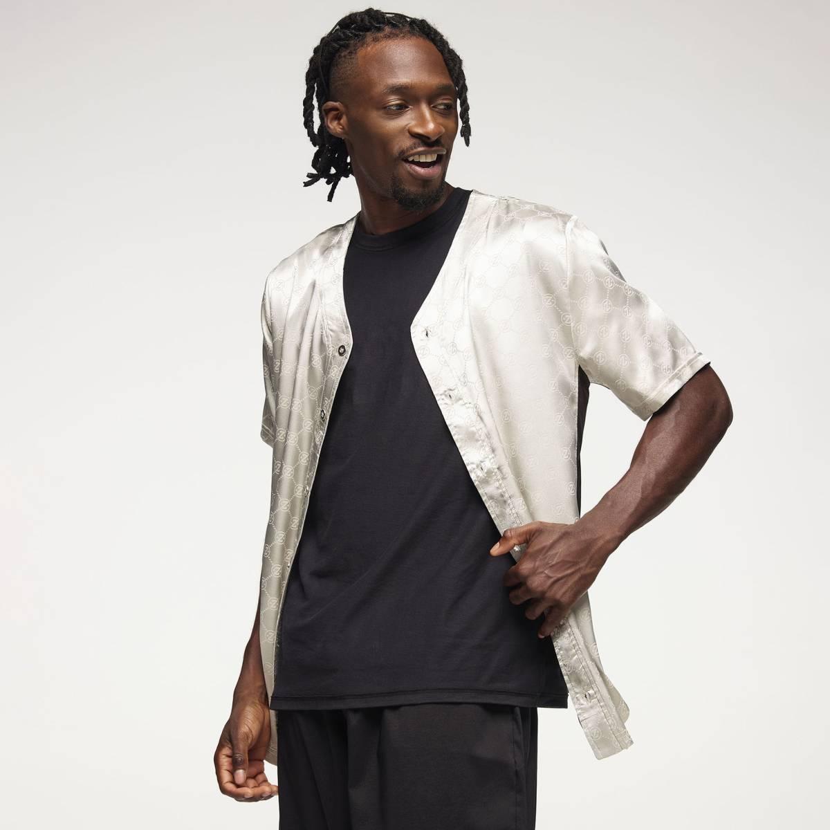 Zumba Runway Baseball Button Up Jersey - Gold