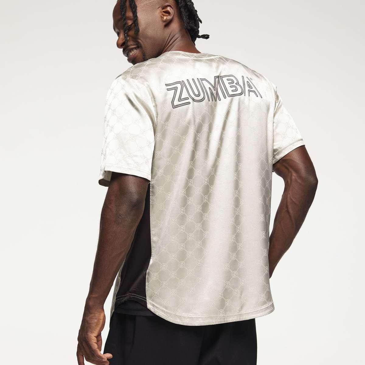 Zumba Runway Baseball Button Up Jersey - Gold