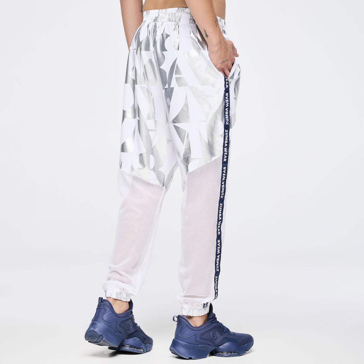 Zumba Out Loud High Waisted Woven Track Pants With Mesh