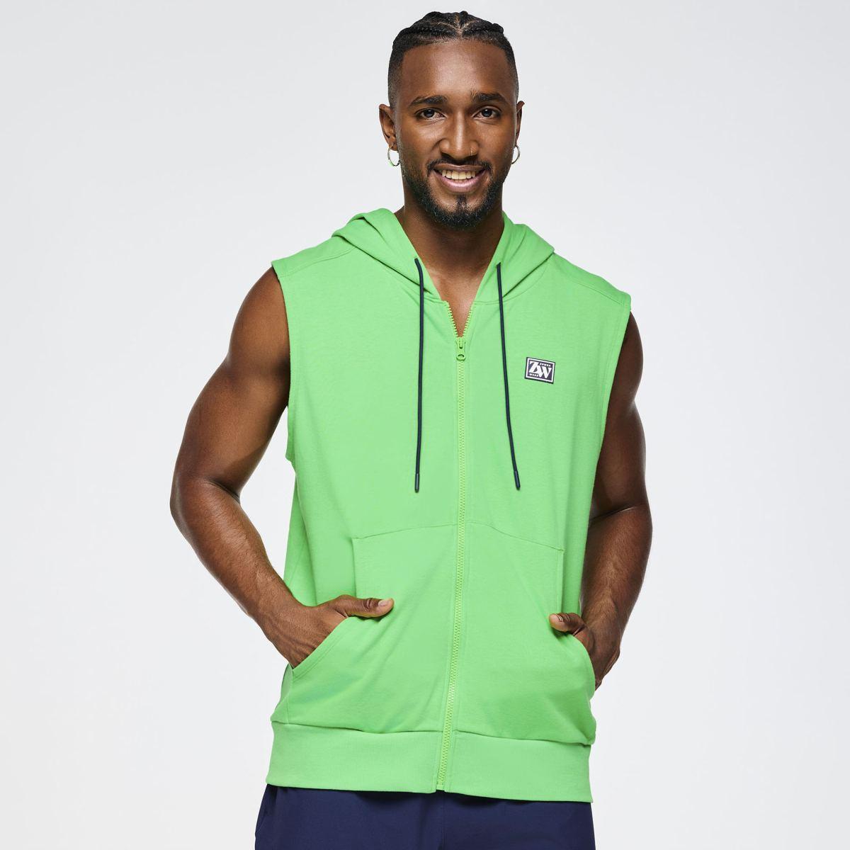 Zumba Out Loud Men's Sleeveless Zip Up Hoodie