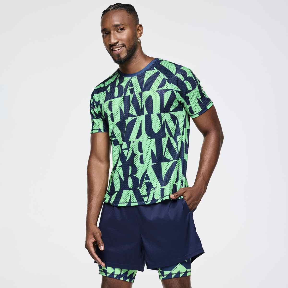 Zumba Out Loud Mesh Crew Neck Top