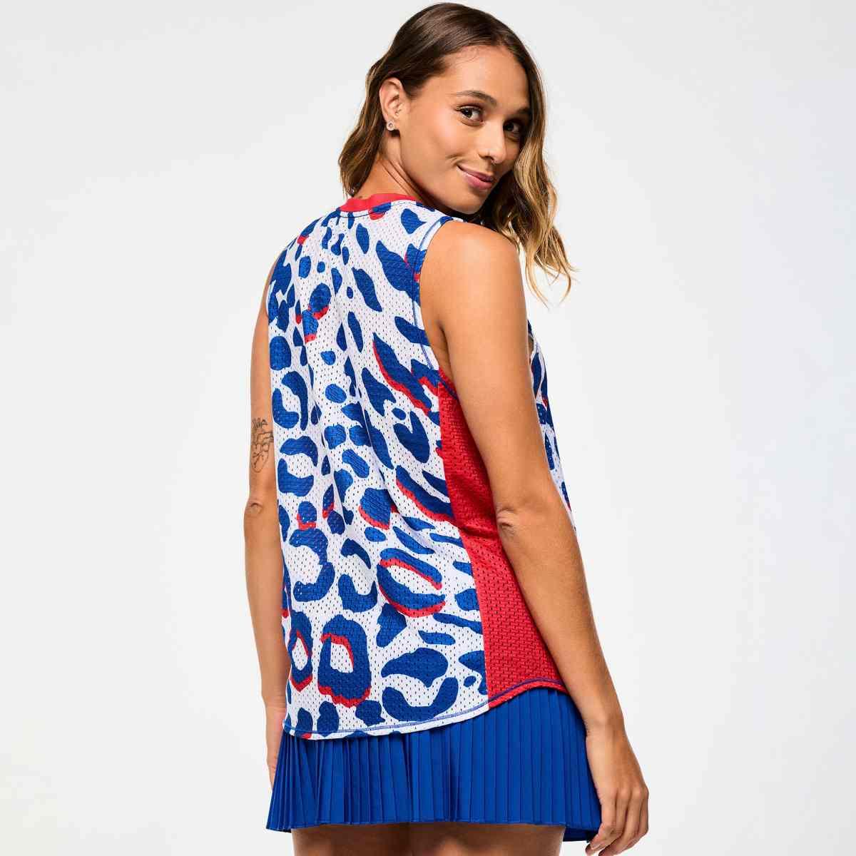 Victory Crew Neck Muscle Tank - White/Blue