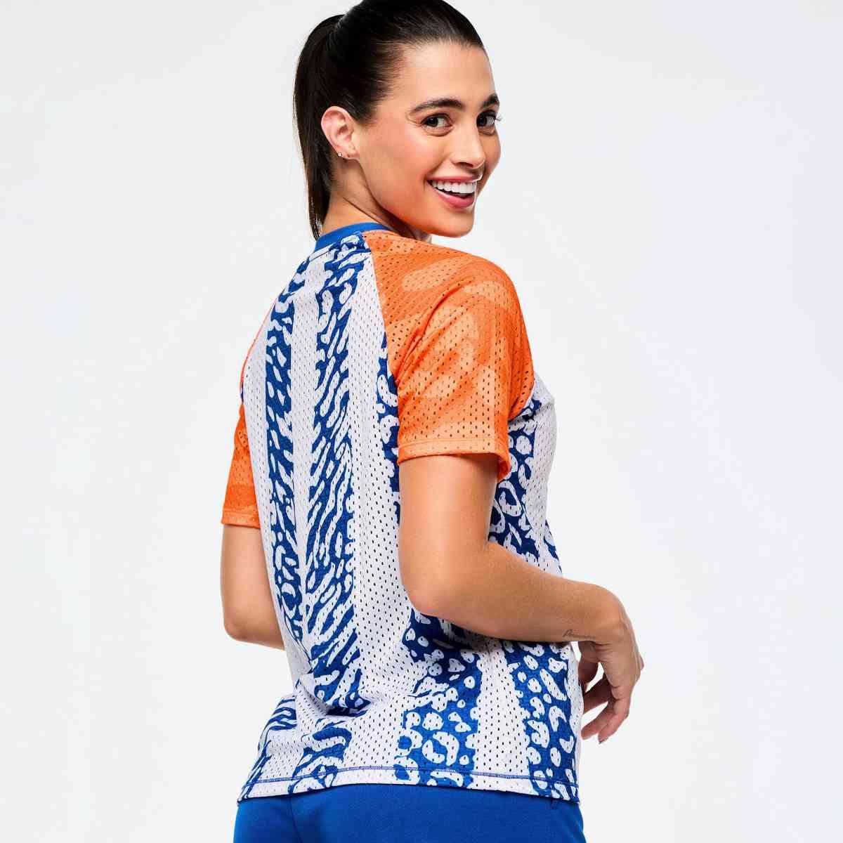 Victory Mesh Crew Neck Raglan Sleeve Top