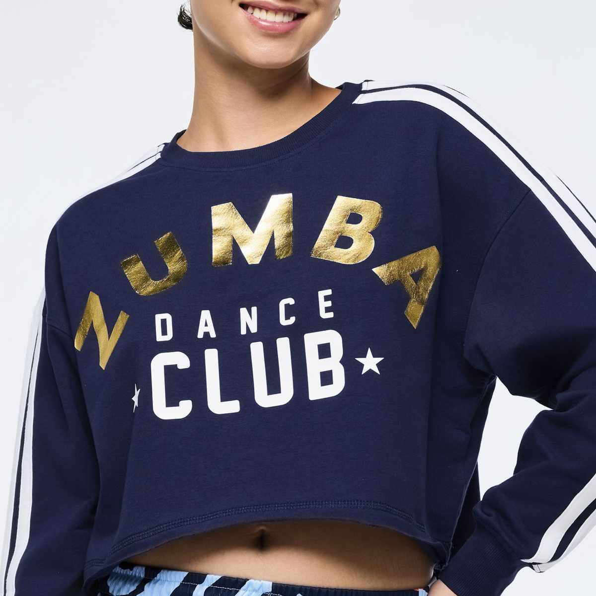 Victory Crew Neck Long Sleeve Boxy Crop Top