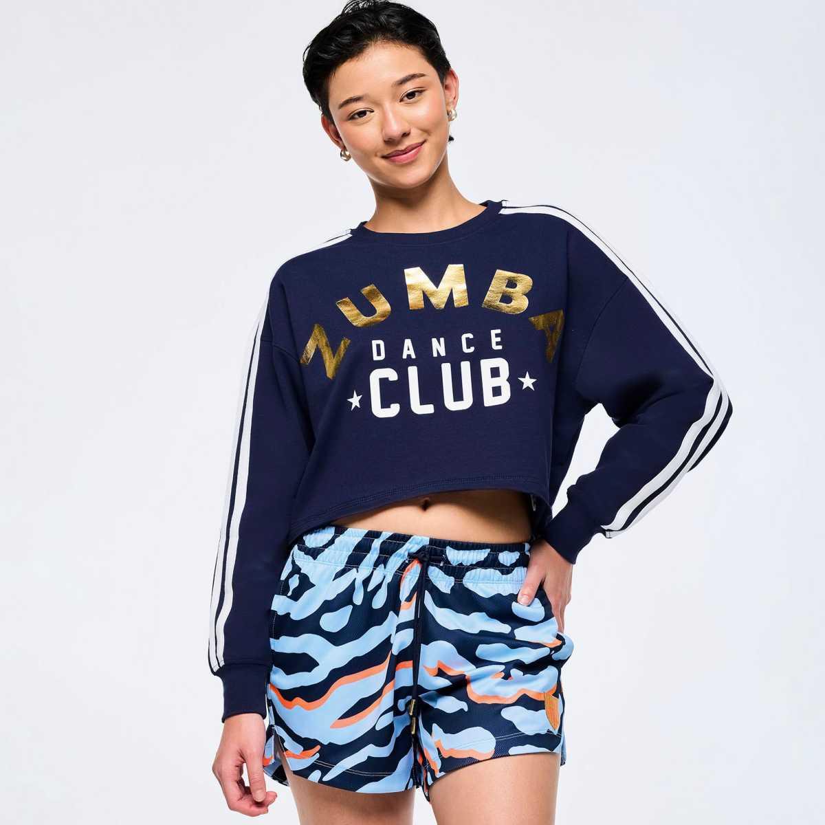 Victory Crew Neck Long Sleeve Boxy Crop Top