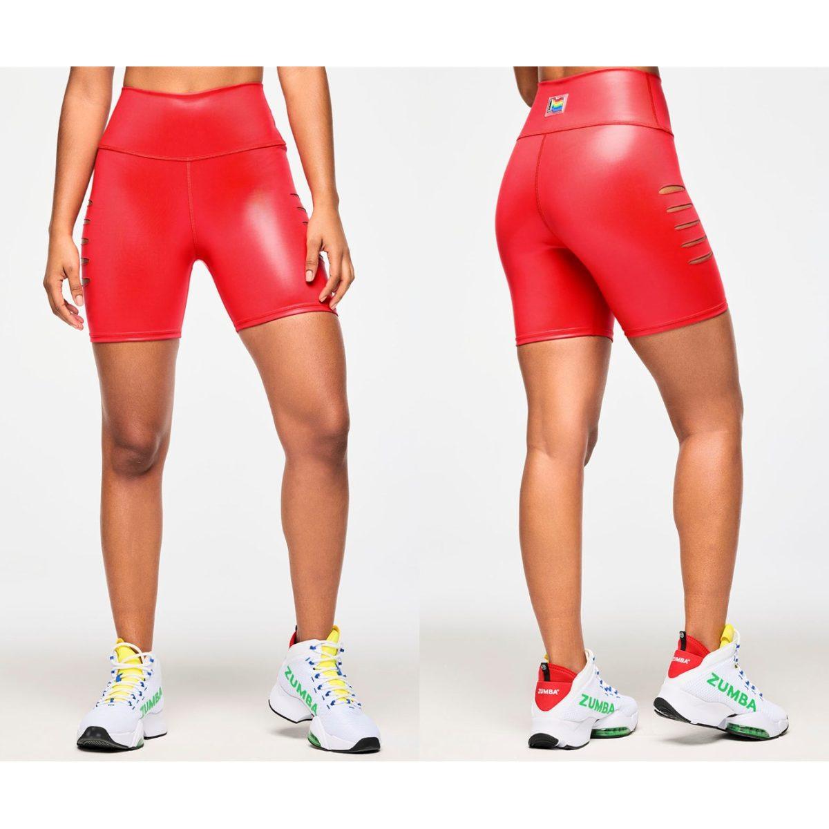 Zumba High Waisted Biker Shorts With Slashes