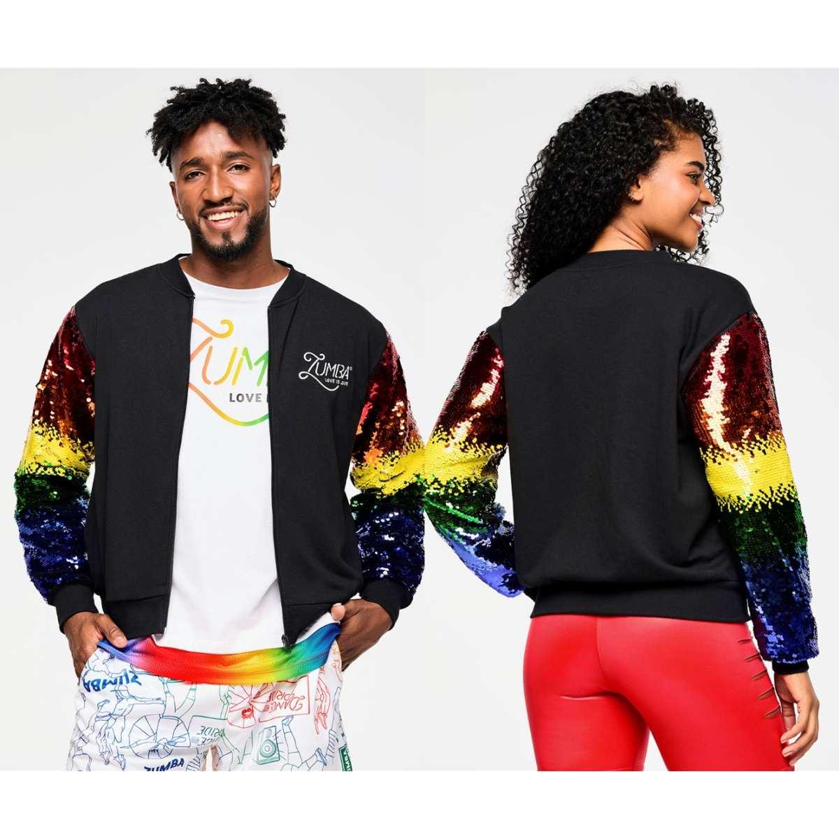 Zumba Bomber Jacket With Sequin Sleeves