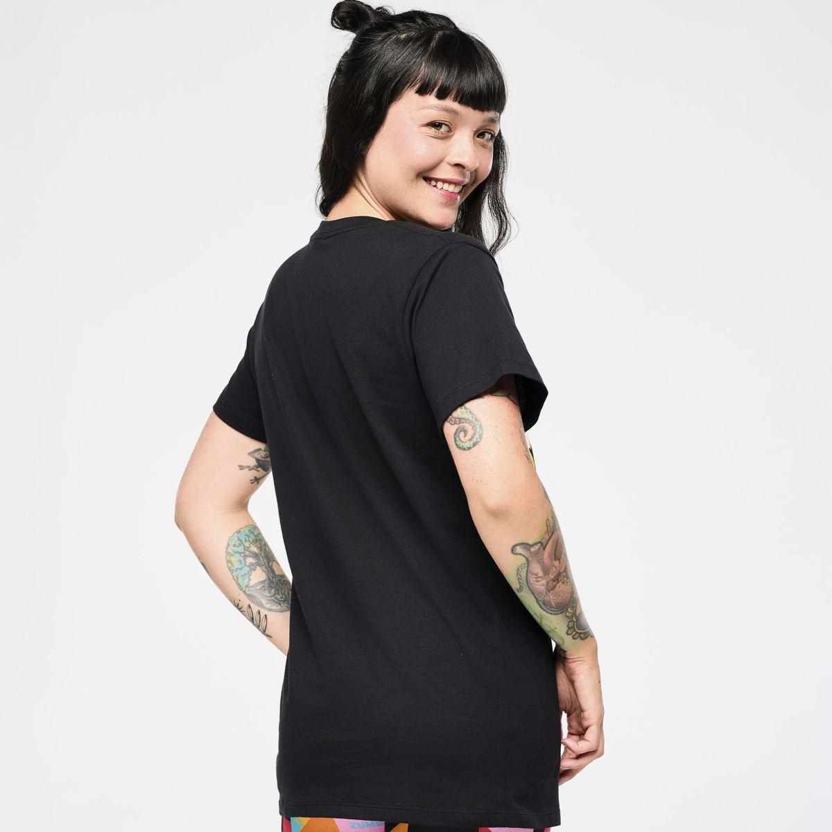 Zumba Rays Crew Neck Tee - Bold Black