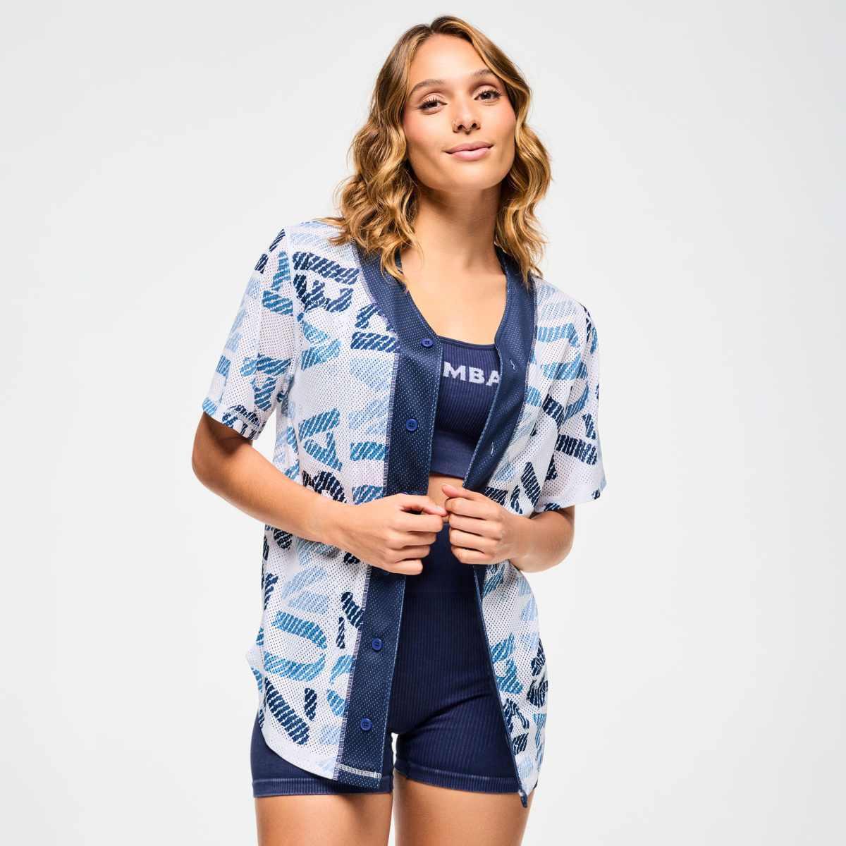 Blue Jean Baseball Button-Up Jersey