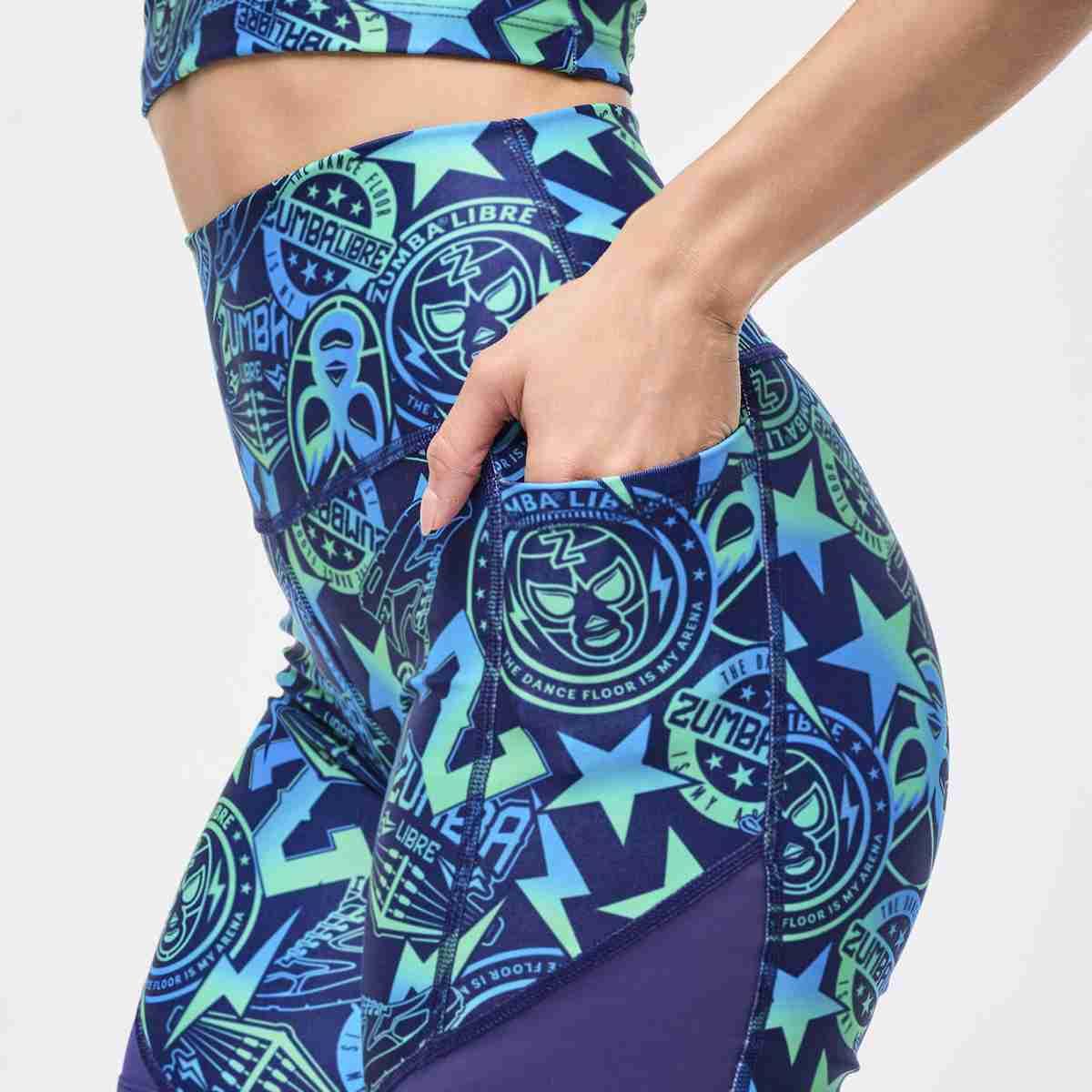 Zumba Libre High Waisted Biker Shorts With Mesh Inserts