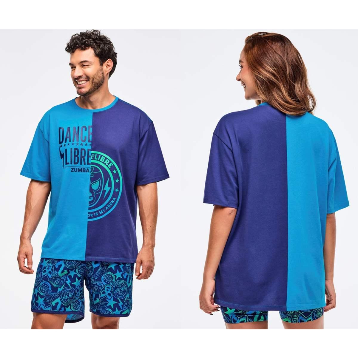 Zumba Libre Men's Oversized Two-Tone Crew Neck Tee