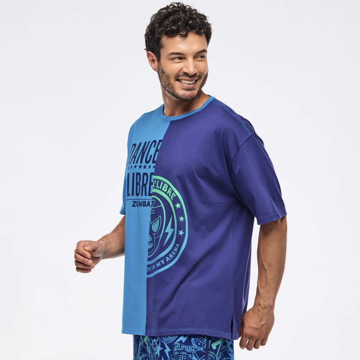 Zumba Libre Men's Oversized Two-Tone Crew Neck Tee