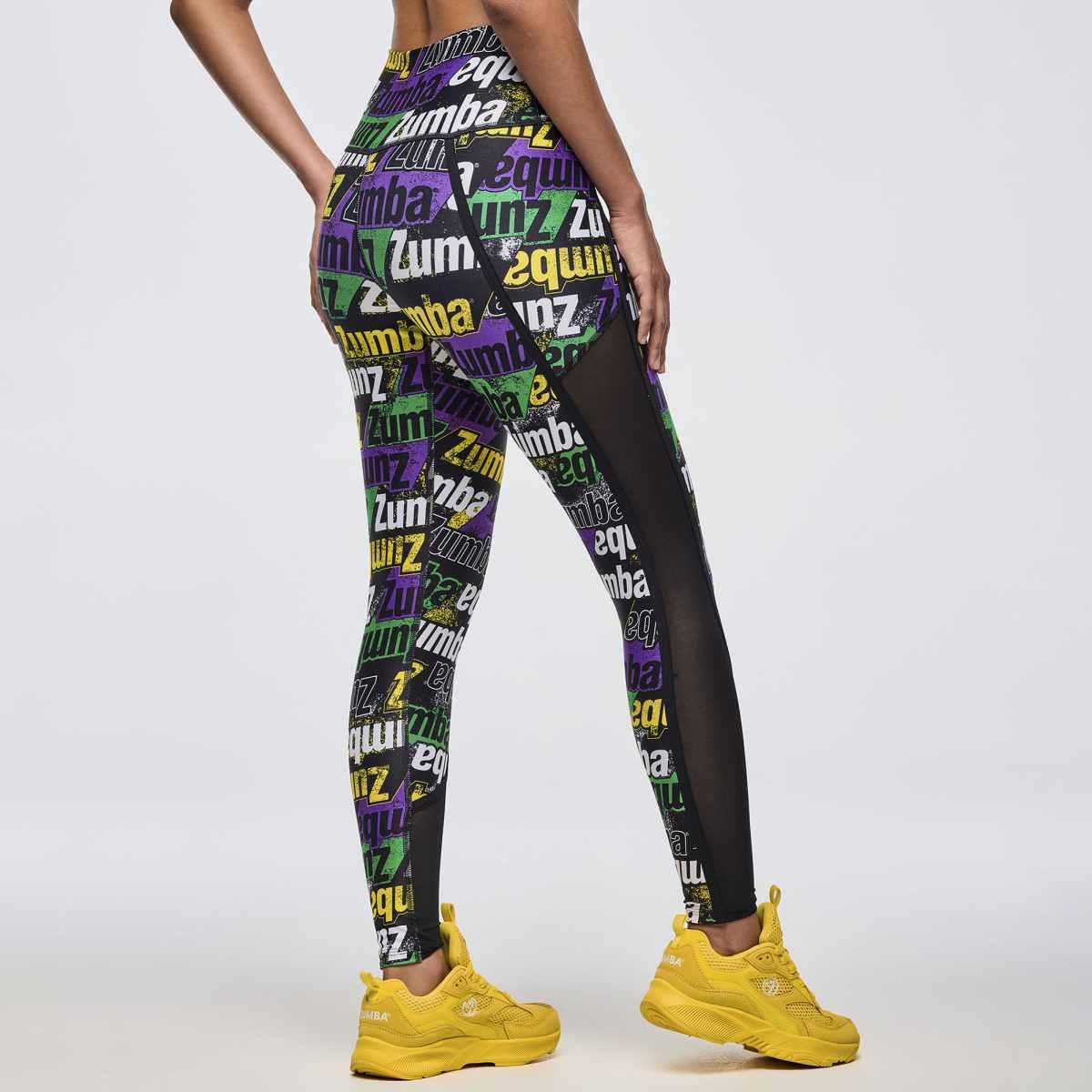 Apres Zumba High Waisted Ankle Leggings With Side Inserts