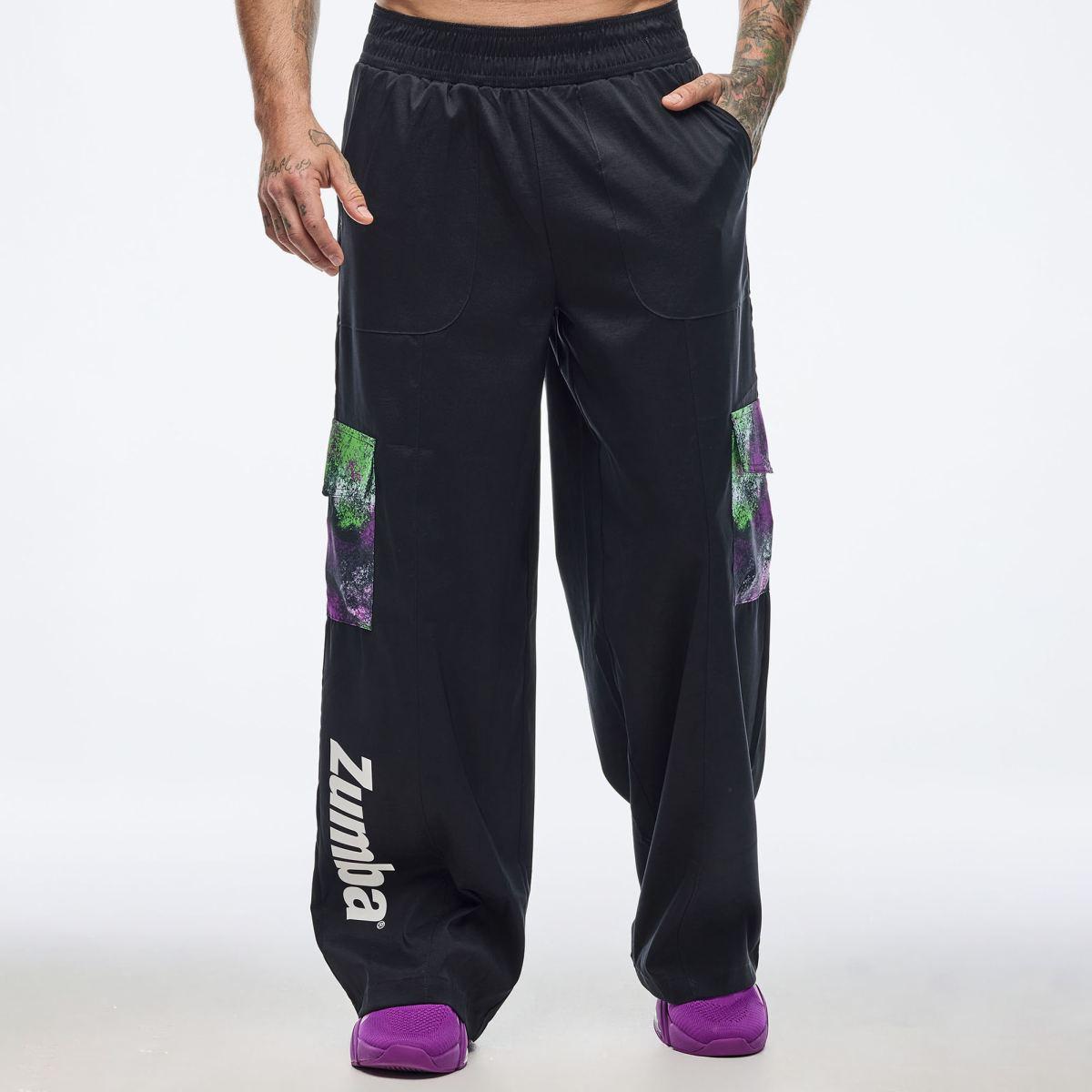 Apres Zumba Wide Leg Woven Cargo Pants