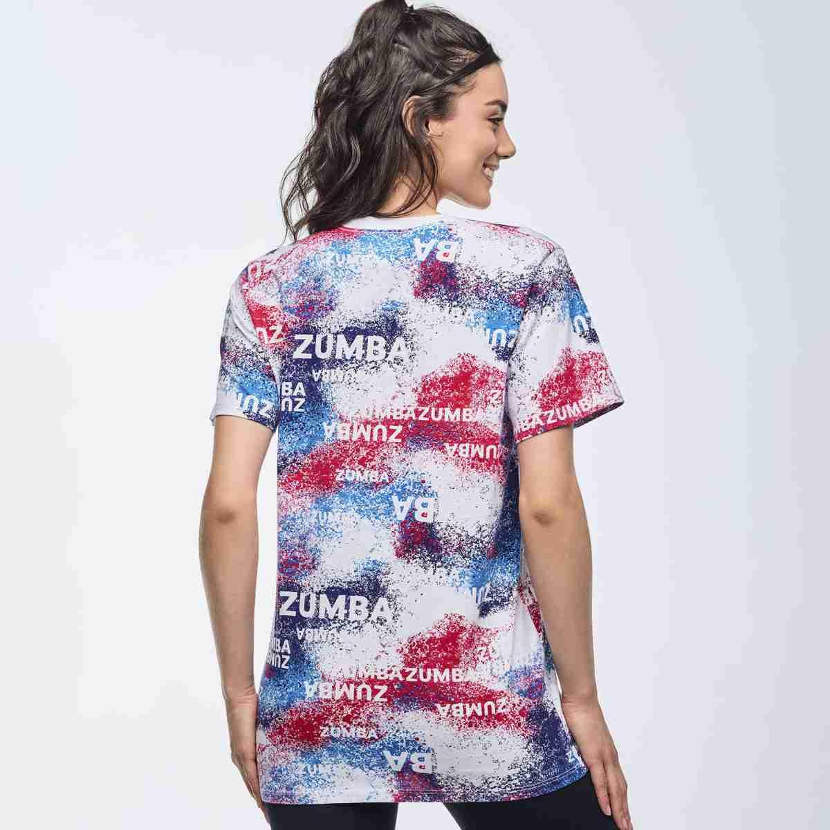 Apres Zumba Unisex Crew Neck Tee - Blue/White