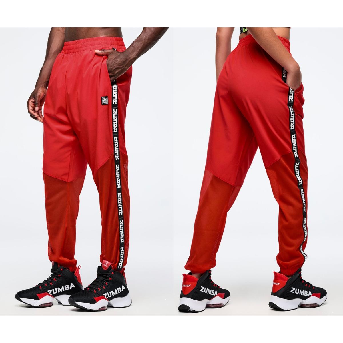 Eastern Flavor High Waisted Woven Track Pants With Mesh