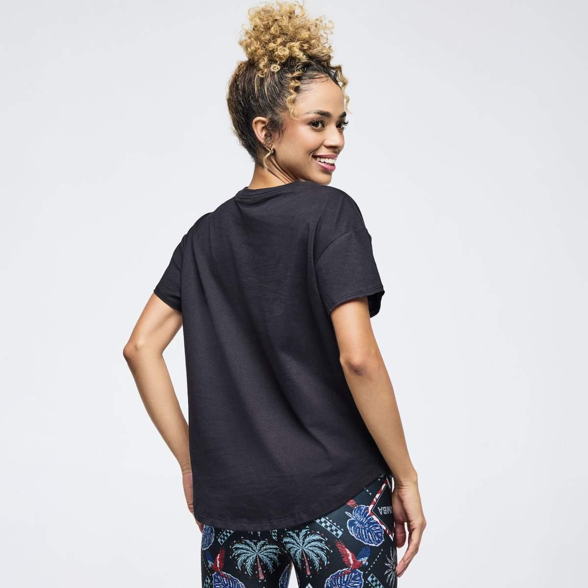 Latin Movement High Low Crew Neck Top