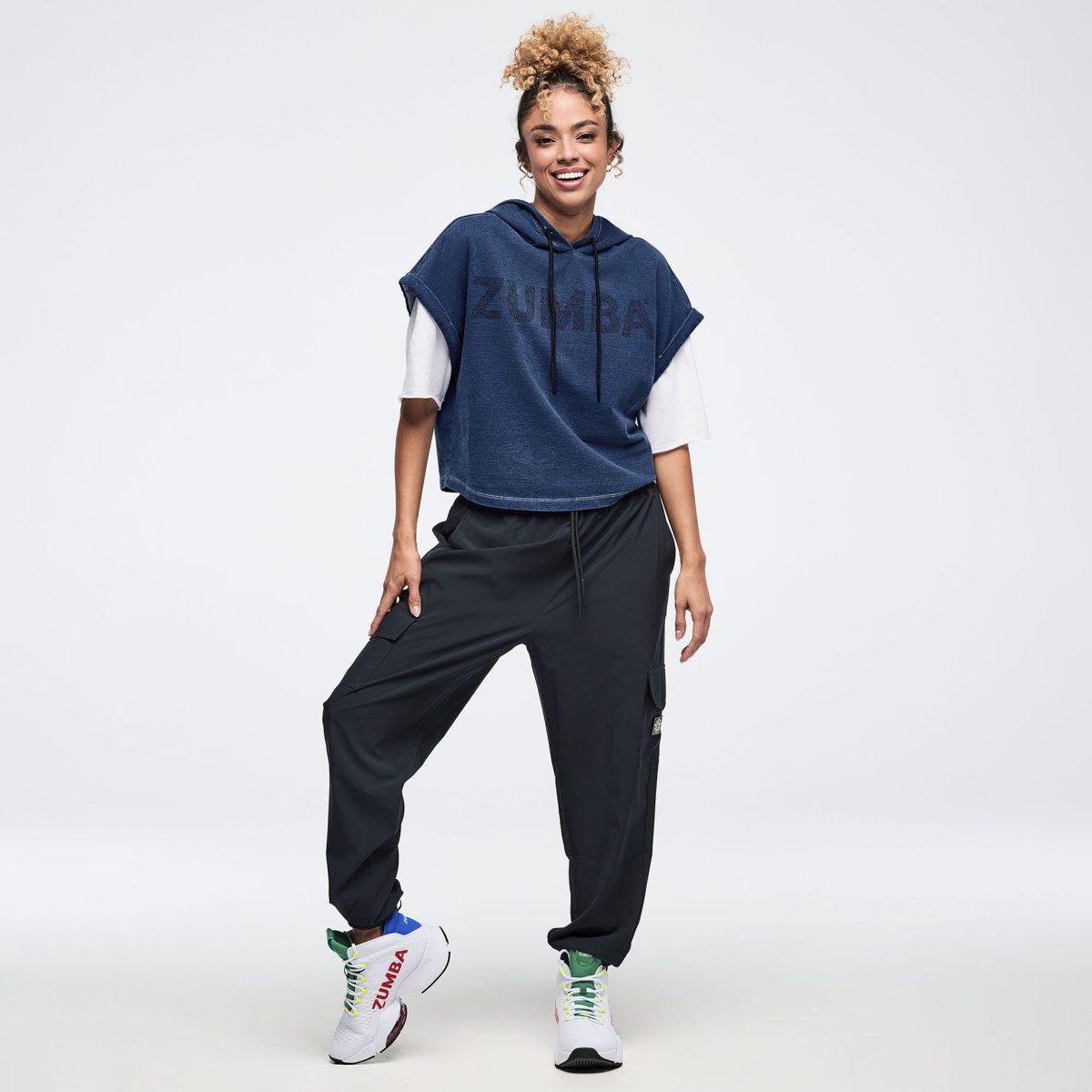 Latin Movement Short Sleeve Crop Pullover Hoodie