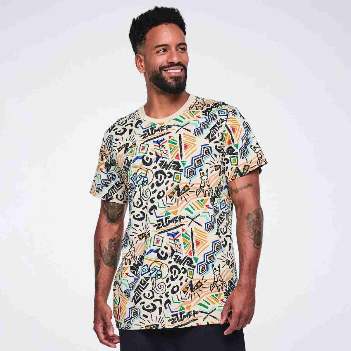 Wildbeat Unisex Crew Neck Tee - Tan/Black