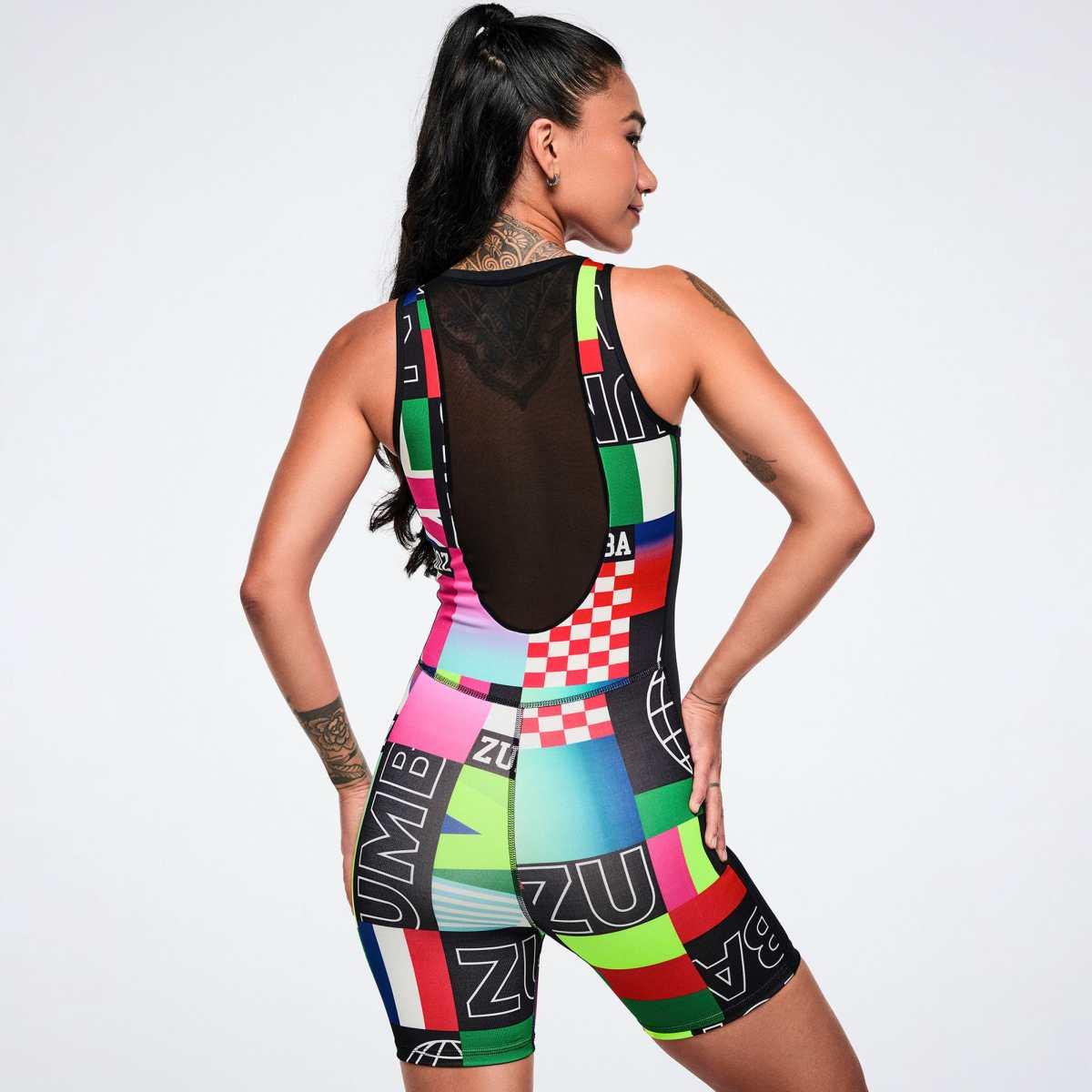 Worldwide Racerback Half Zip Bodysuit