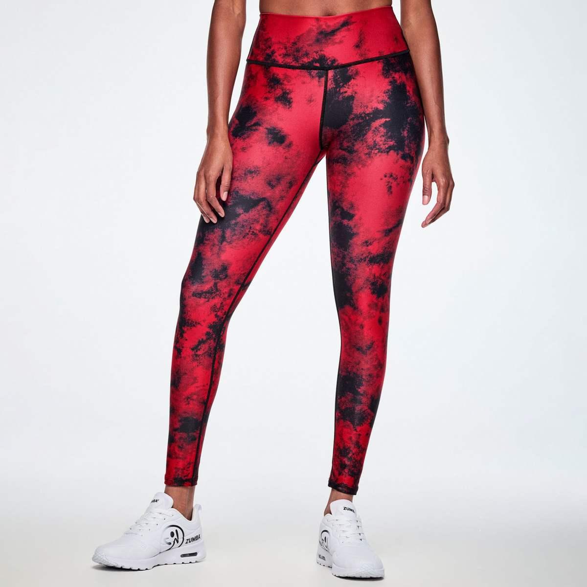 Rock 'n' Roll High Waisted Ankle Leggings - Red/Black
