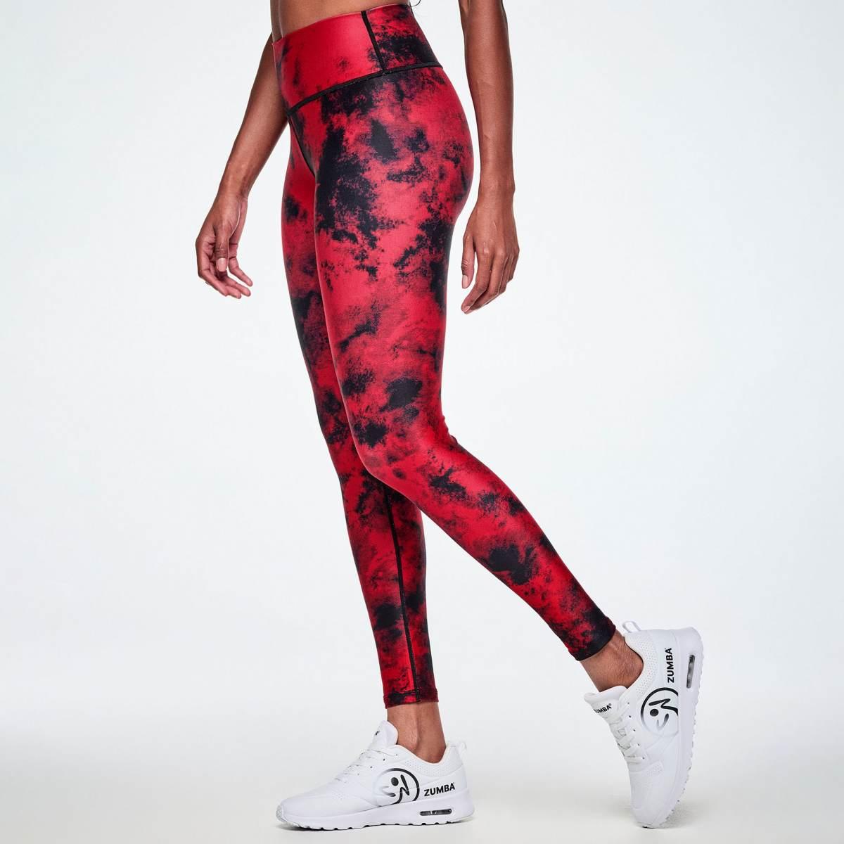 Rock 'n' Roll High Waisted Ankle Leggings - Red/Black