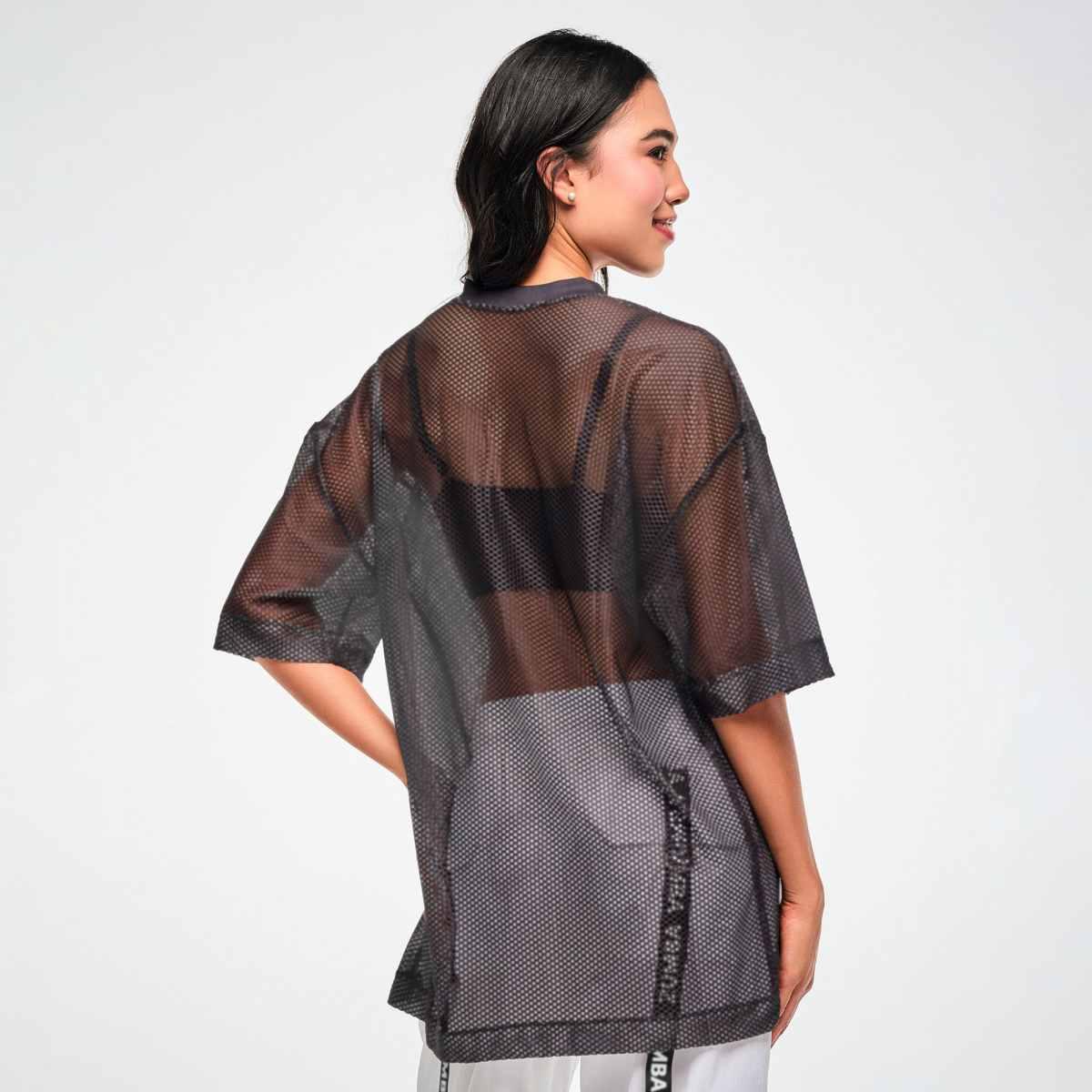Zumba Basic Oversized Mesh V-Neck Top