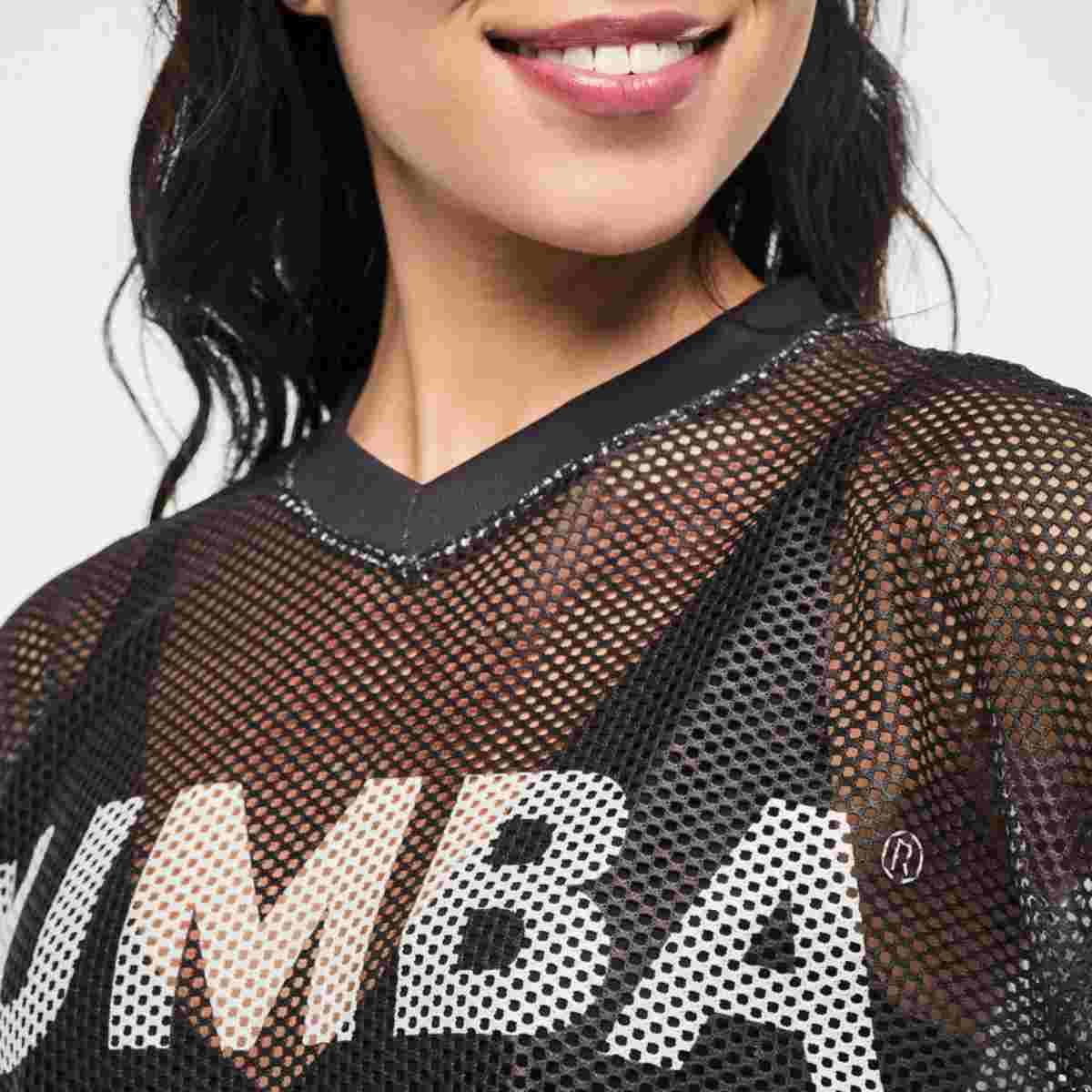 Zumba Basic Oversized Mesh V-Neck Top