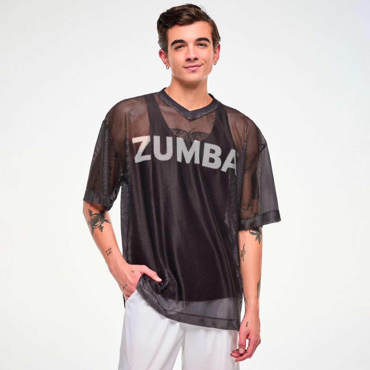 Zumba Basic Oversized Mesh V-Neck Top