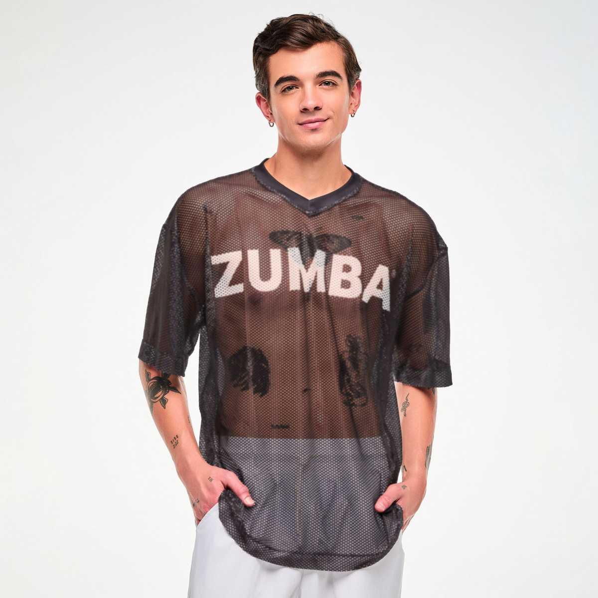 Zumba Basic Oversized Mesh V-Neck Top