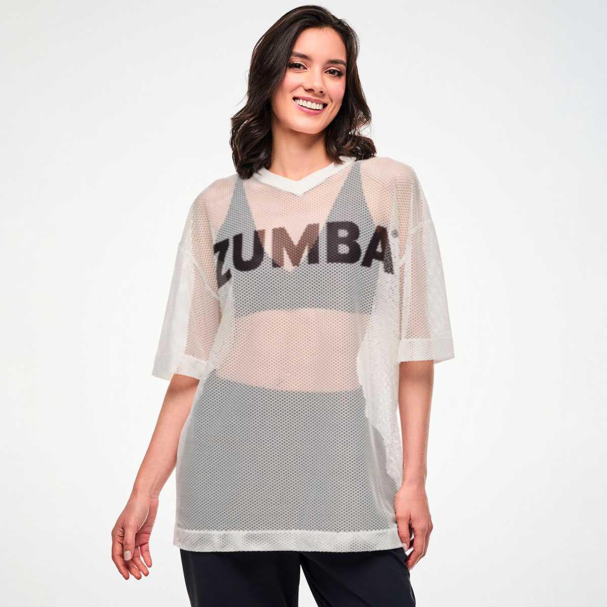 Zumba Basic Oversized Mesh V-Neck Top