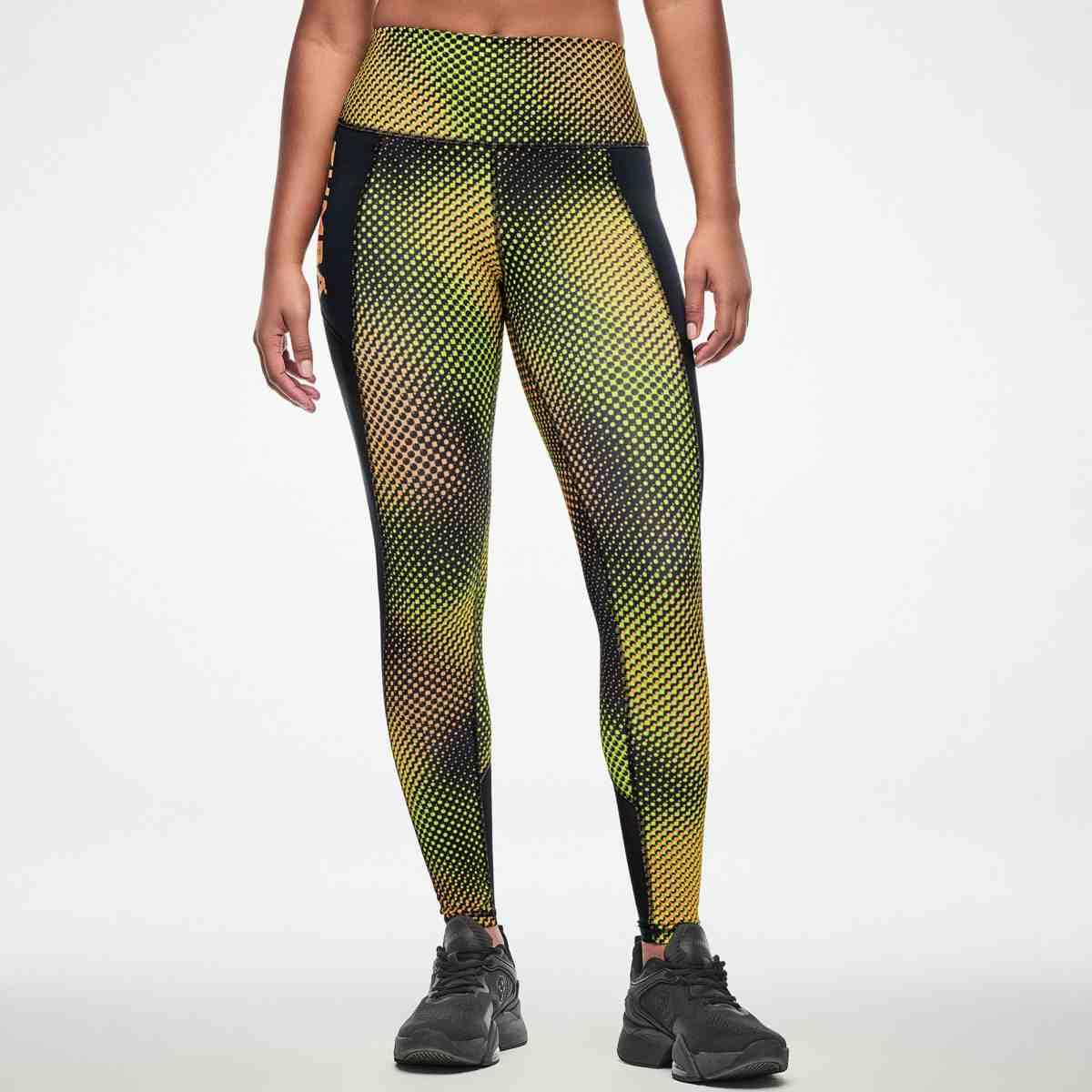 Electric Feel High Waisted Ankle Leggings With Inserts