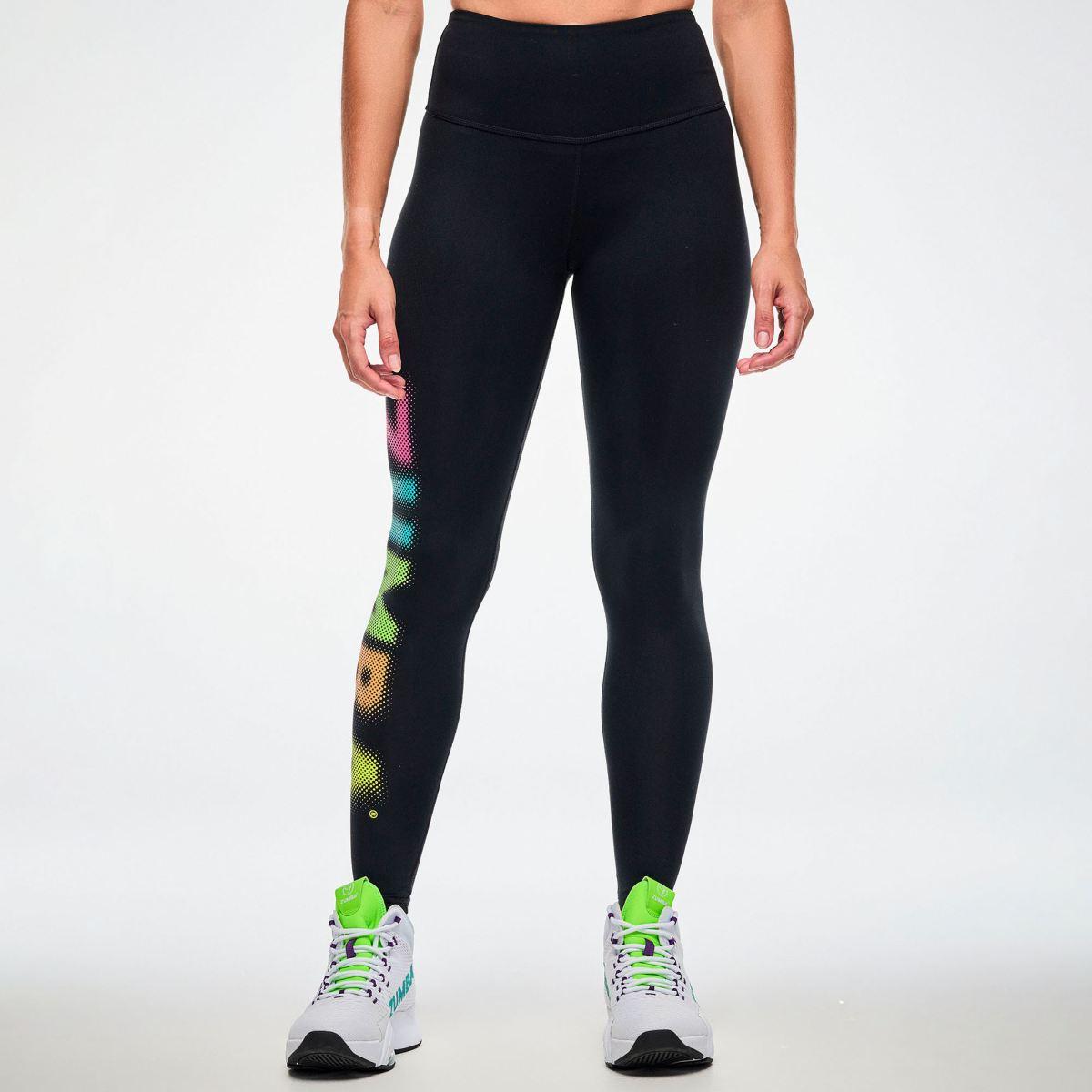 Electric Feel High Waisted Ankle Leggings - Bold Black