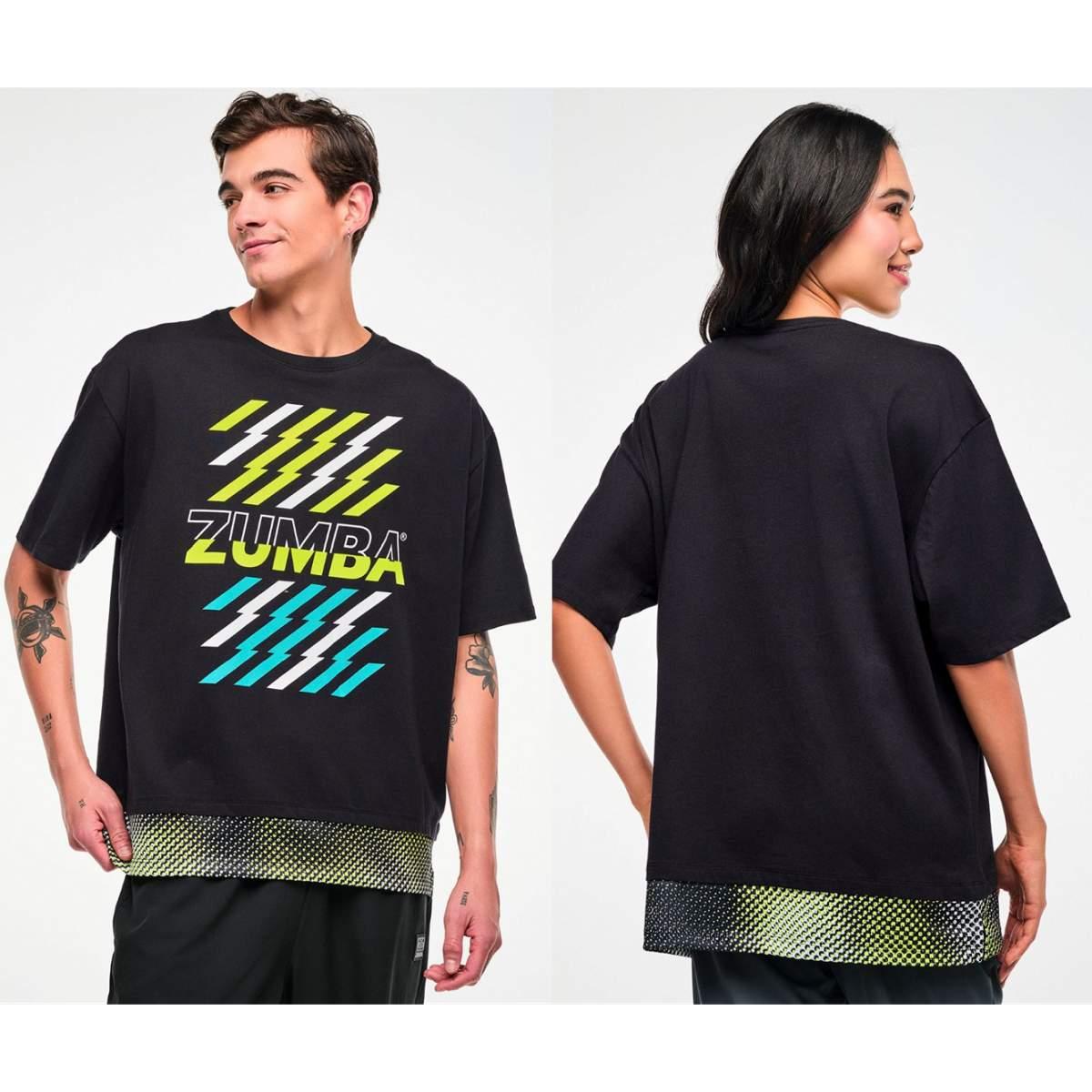 Electric Feel Men's Tee With Double Layered Hem