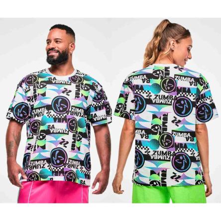 Electric Feel Unisex Oversized Top - White/Black